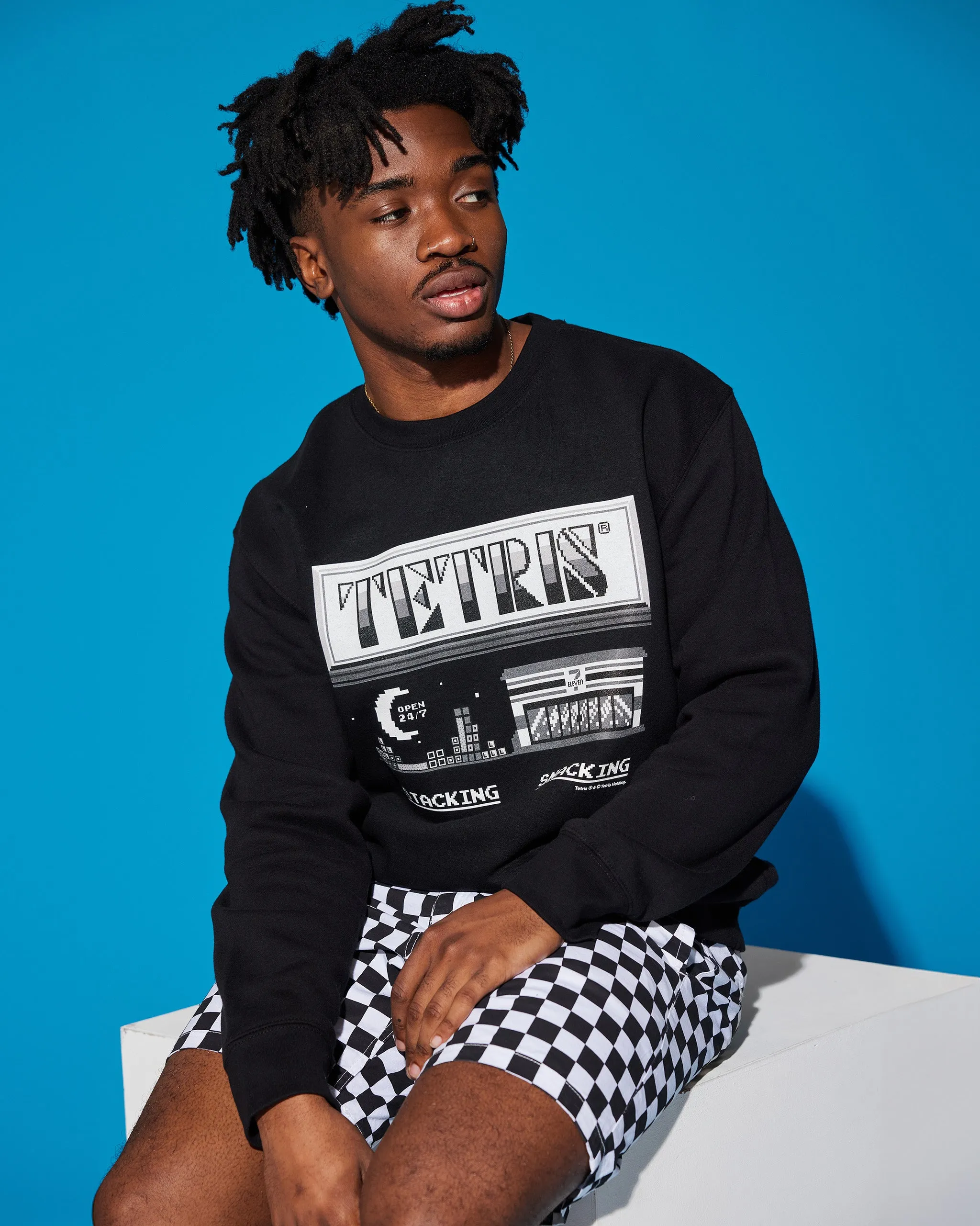 7-ELEVEn®   TETRIS® Monochrome Crewneck