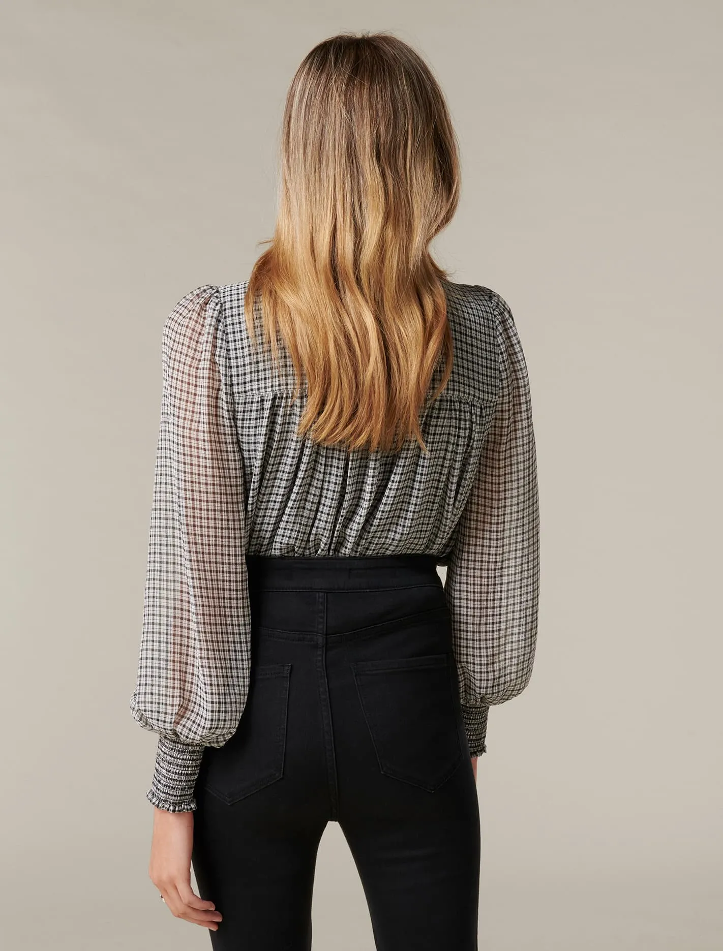 Adele Micro Check Blouse