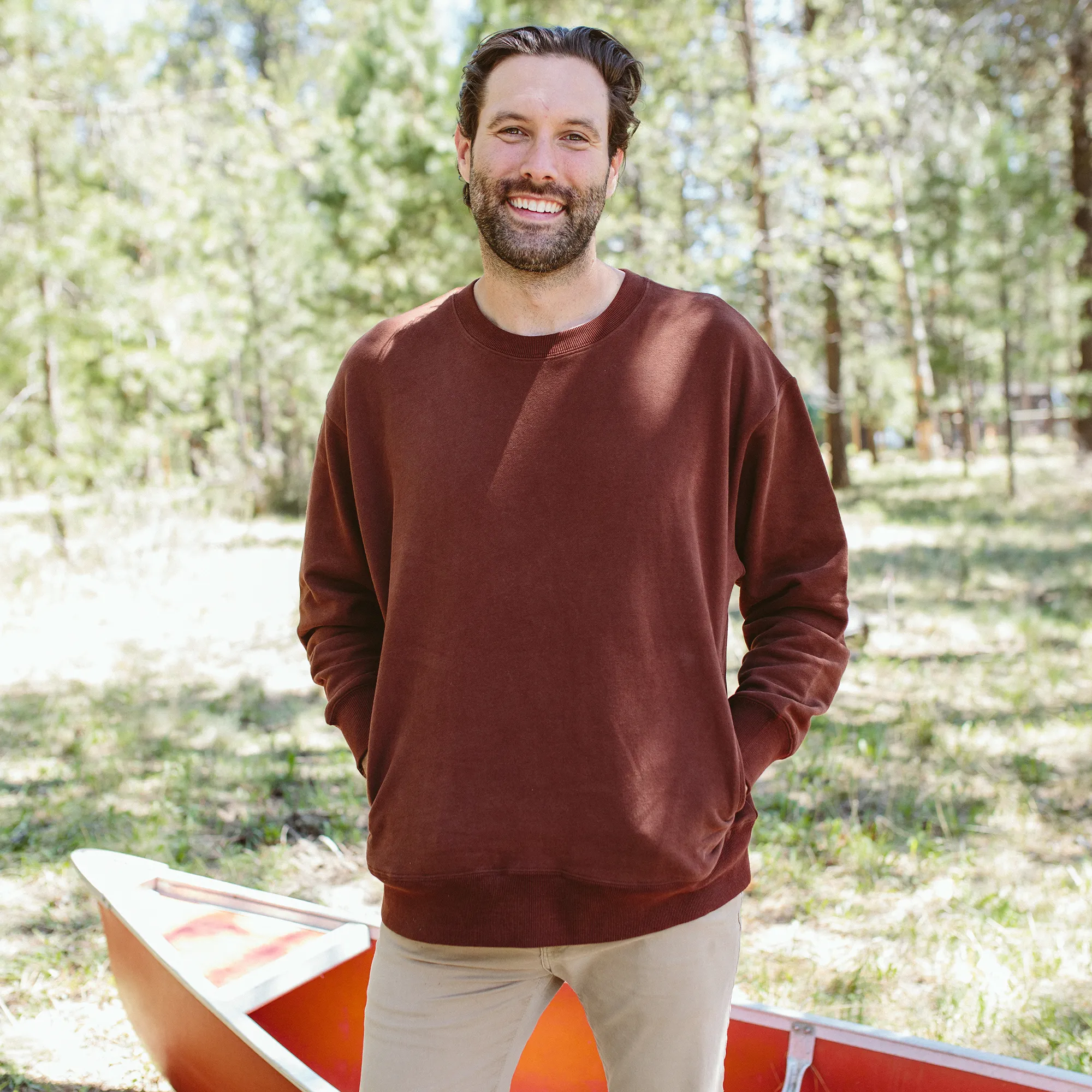 Adult Terry Sweatsuit Top - Redwood