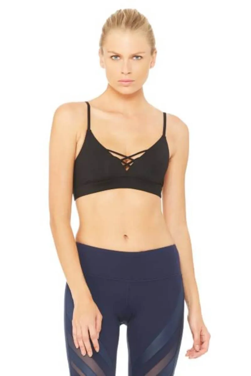 ALO YOGA // INTERLACE BRA - BLACK
