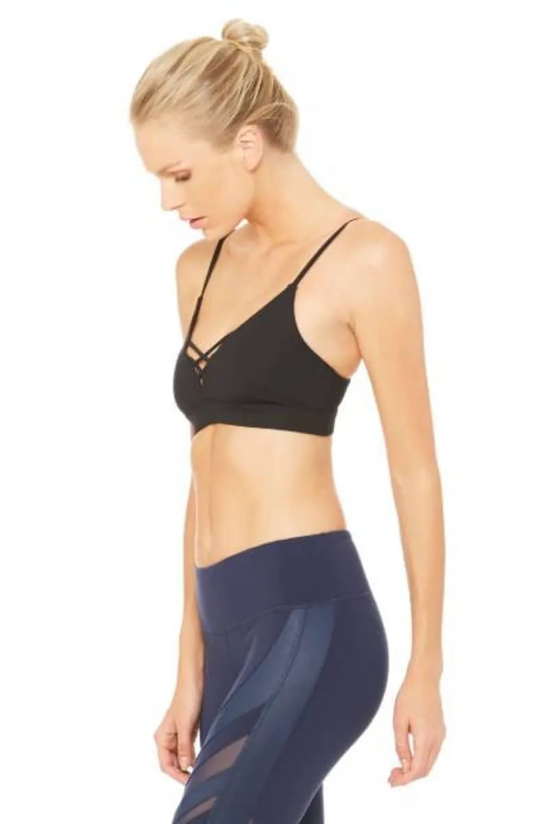 ALO YOGA // INTERLACE BRA - BLACK