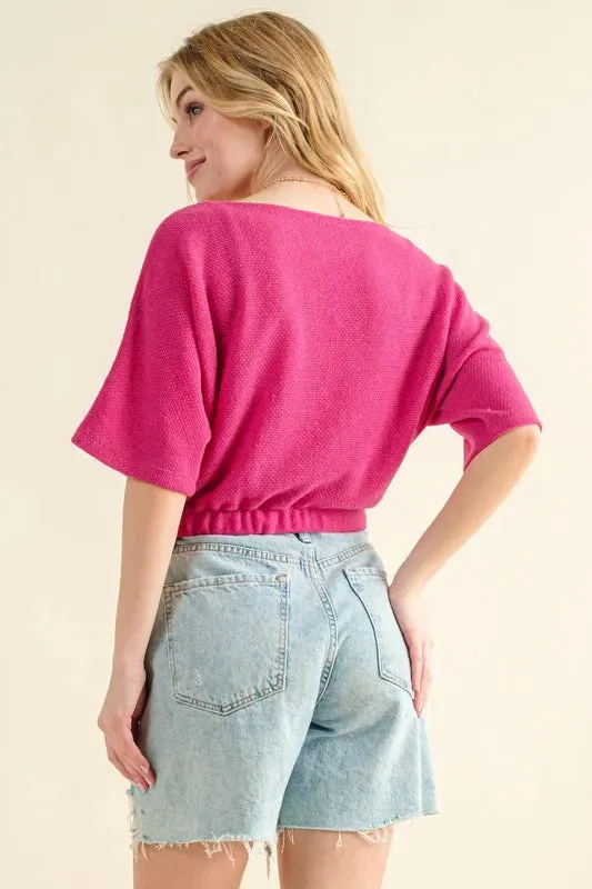 And The Why Thermal Dolman Sleeve Knit Casual Top