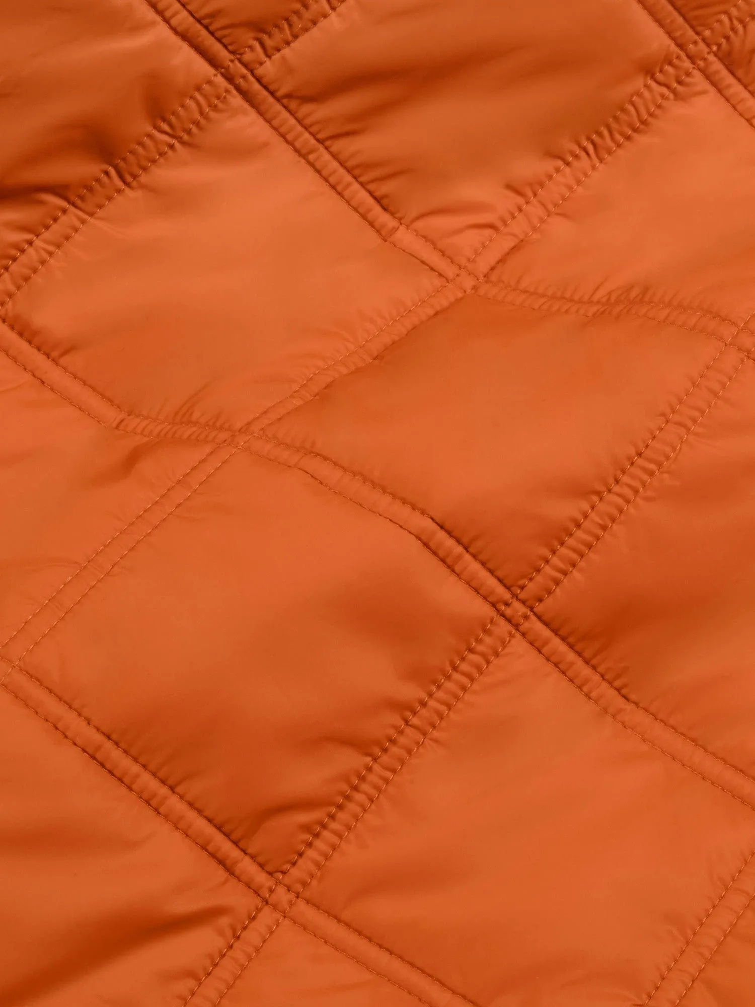Archive Kid’s Flower-Warmth Quilted Collarless Jacket—cinnamon orange