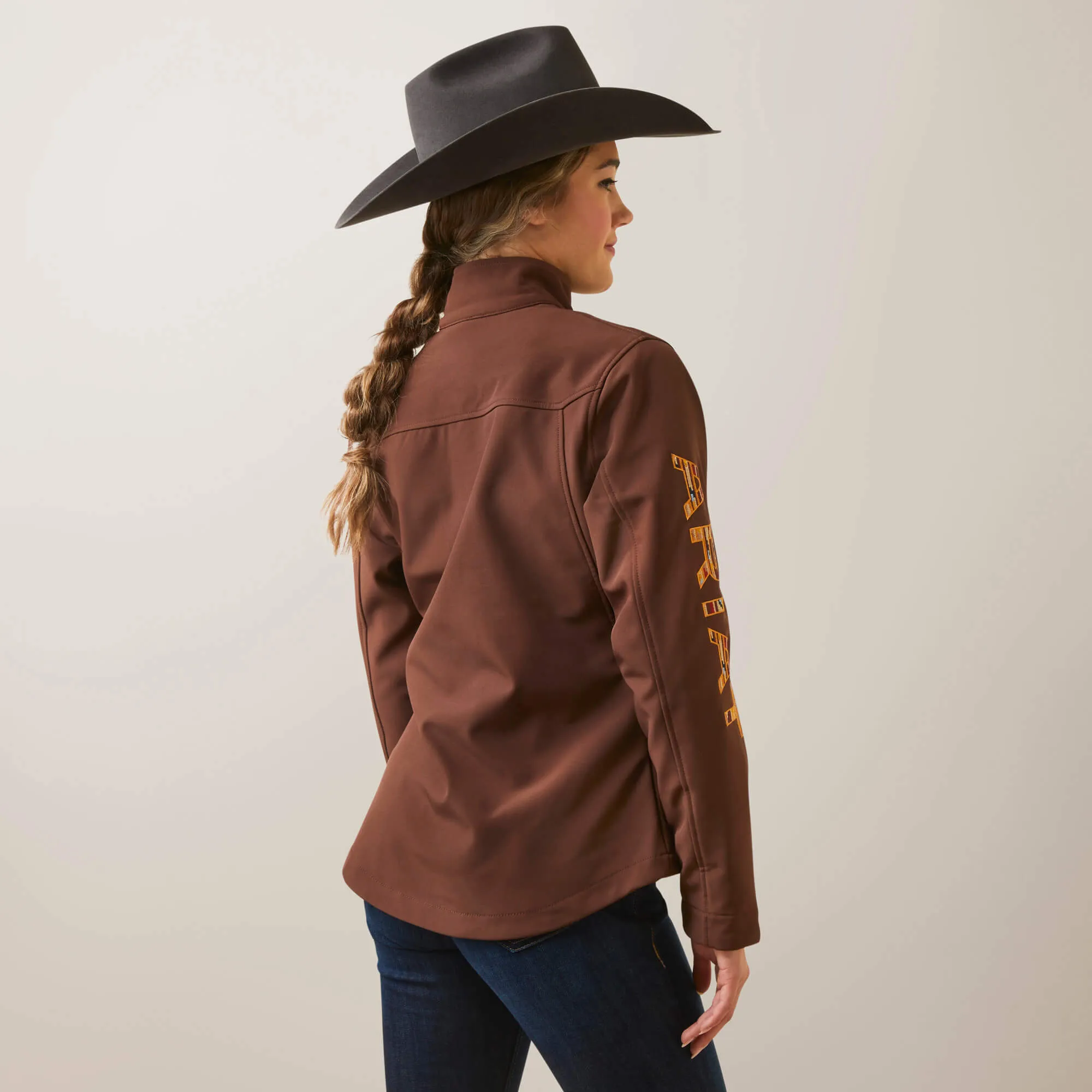Ariat Women's Shaved Chocolate Chimayo Team Logo Softshell Jacket