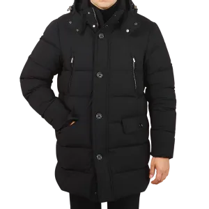 Black Technical Nylon Down Padded Parka