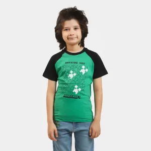 Boys Cotton T-Shirt - Holly Green