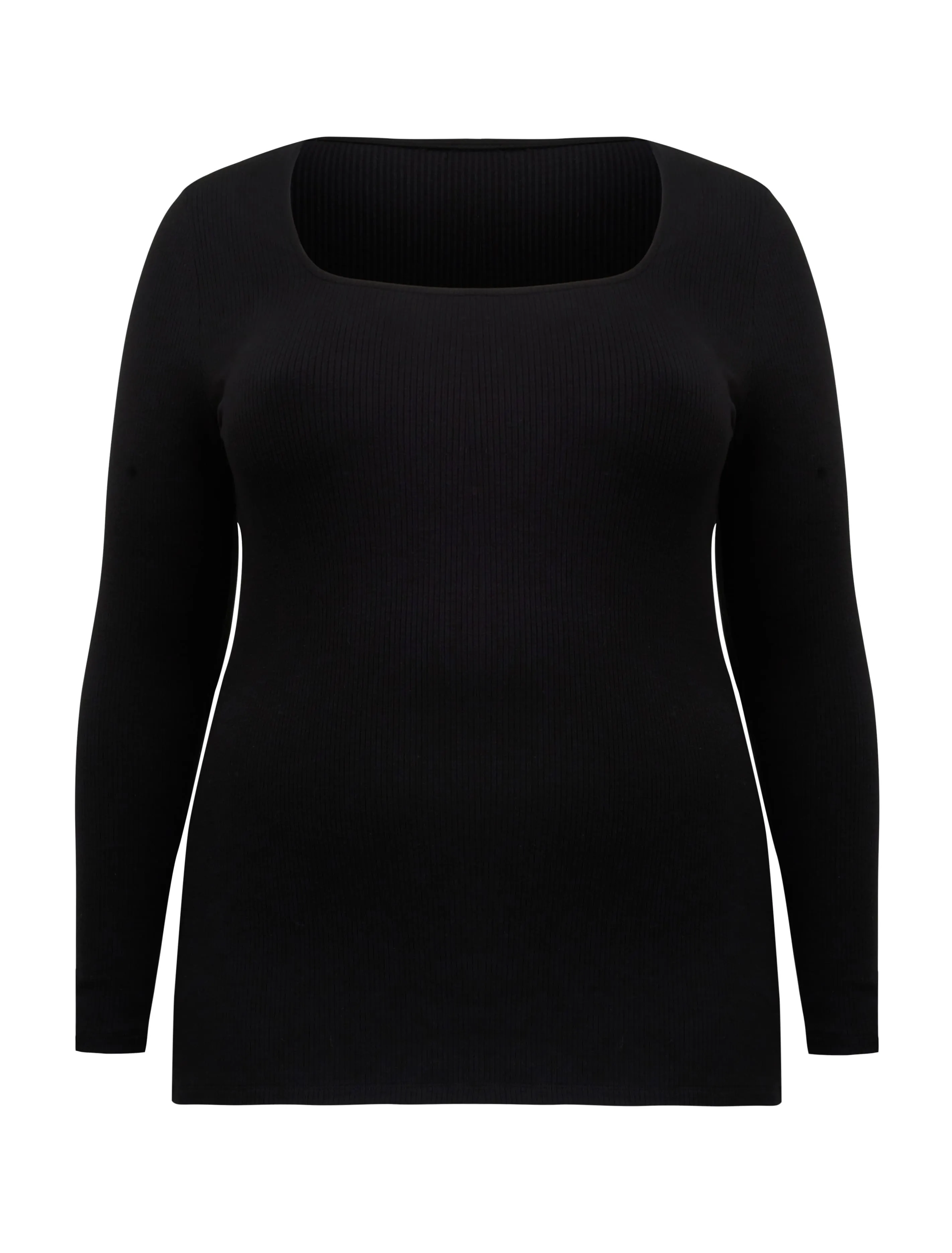 Brenna Rib Square Neck Curve Top
