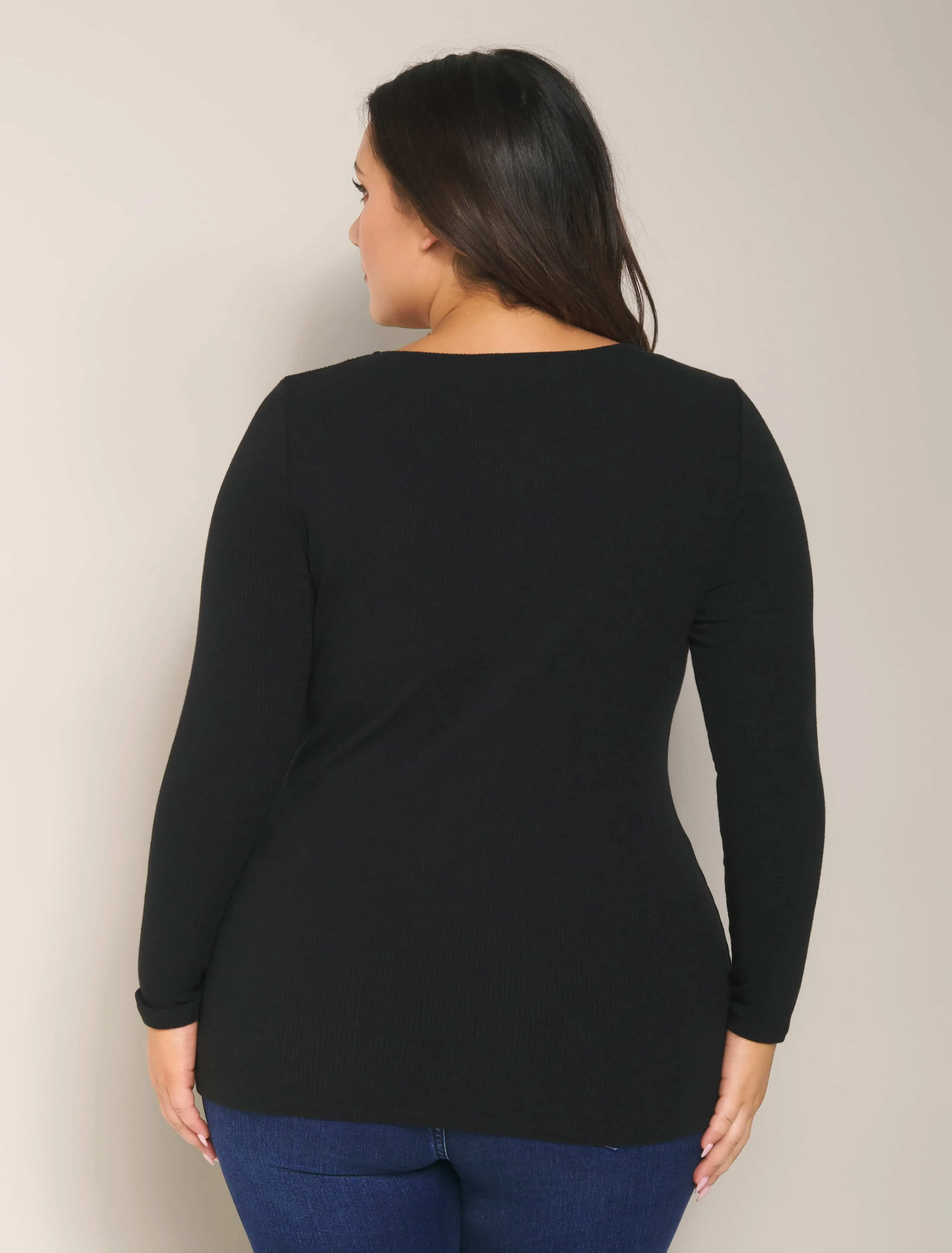 Brenna Rib Square Neck Curve Top