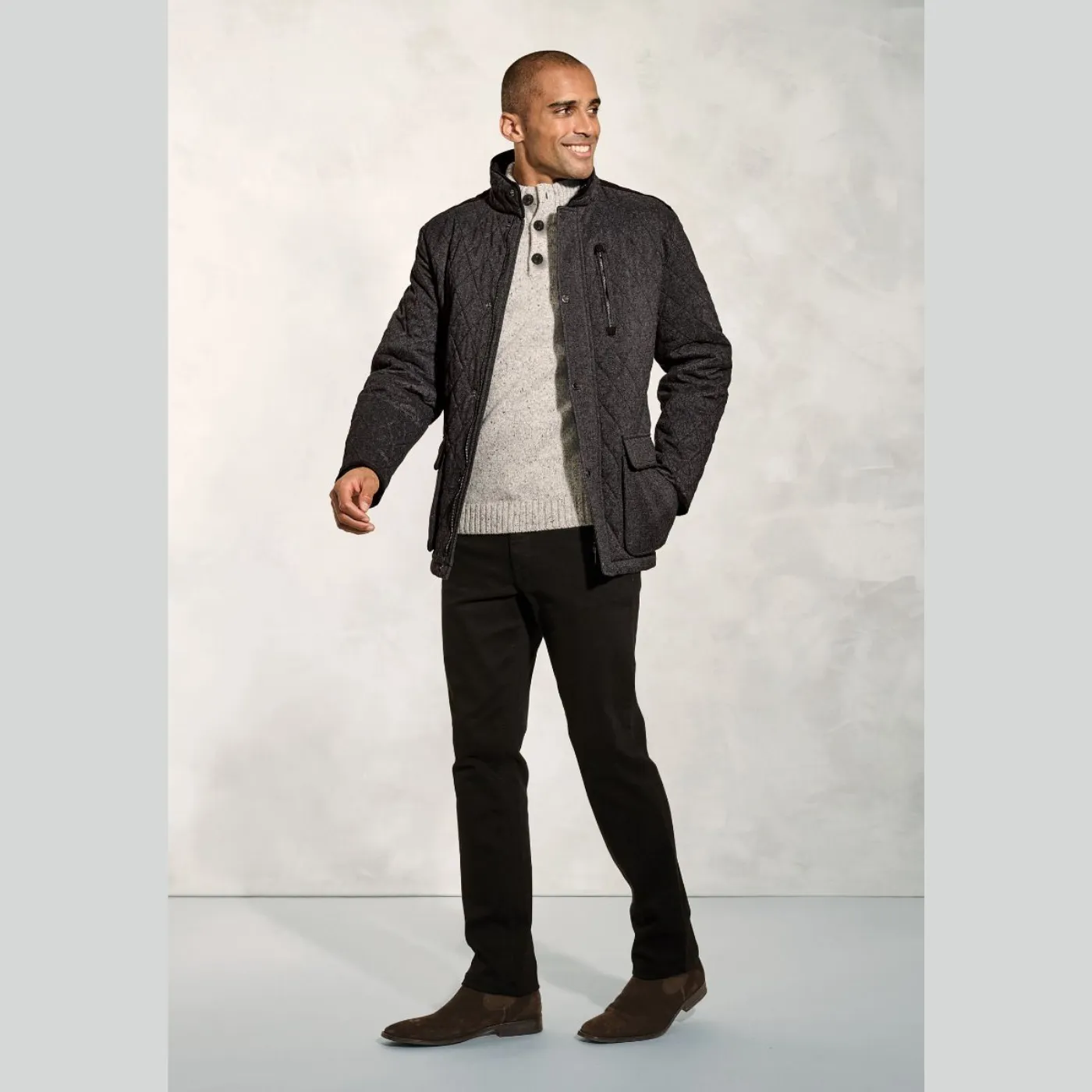 Certainly! Heres an optimized title with additional descriptive modifiers:

Brook Taverner Mens Hampson Melange Lightweight Quilted Jacket