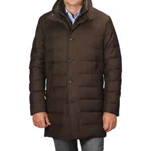 Brown Super 120s Wool Batavia Padded Coat
