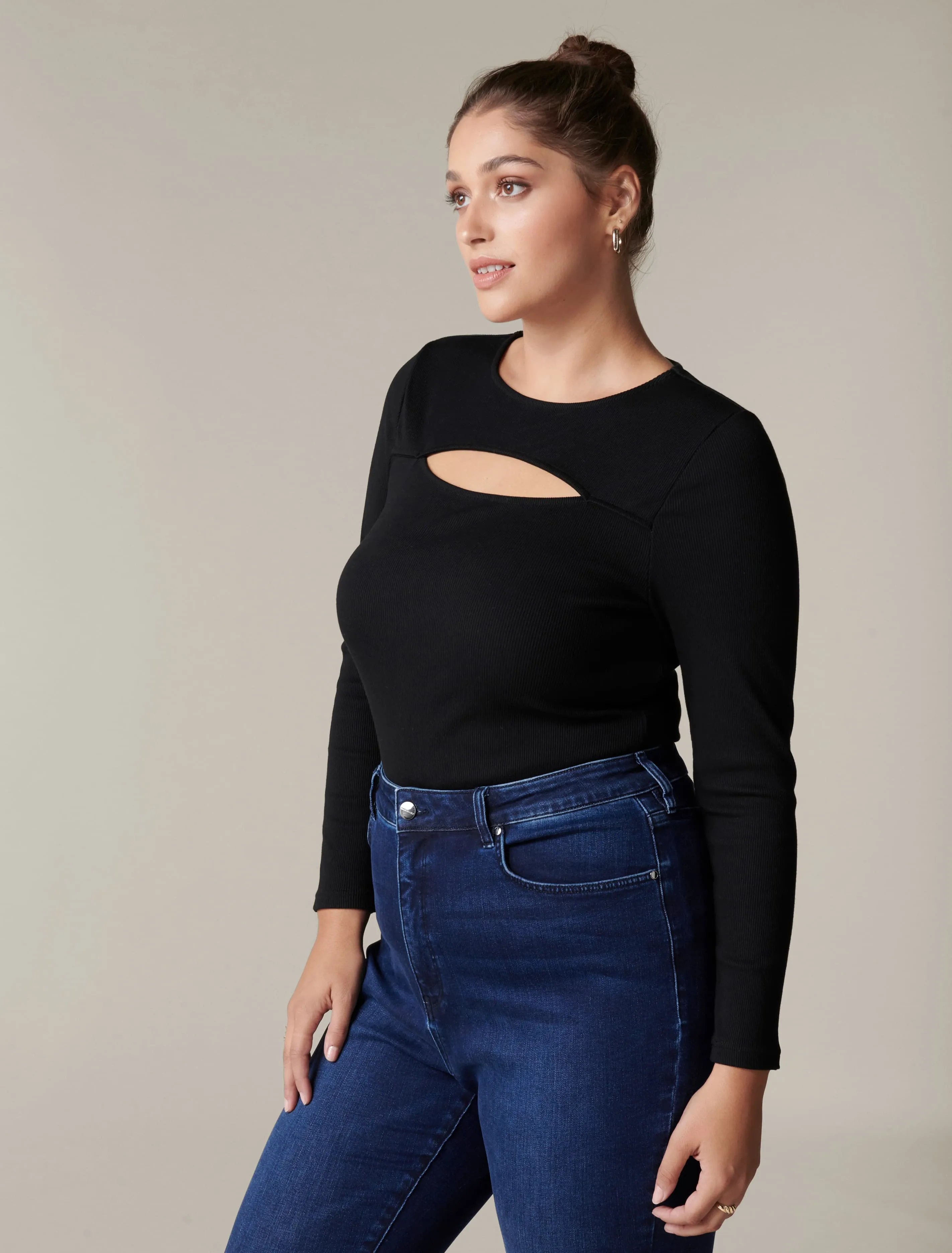 Casey Curve Cut Out Rib Top