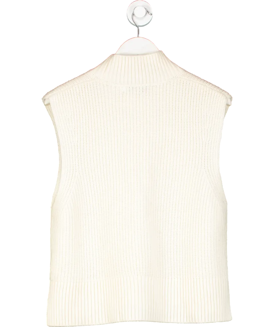 Cefinn Cream Janie Cashmere Blend Funnel Neck Sleeveless Jumper UK L