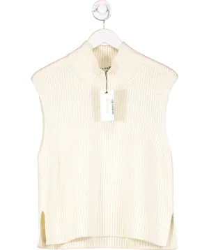 Cefinn Cream Janie Cashmere Blend Funnel Neck Sleeveless Jumper UK L