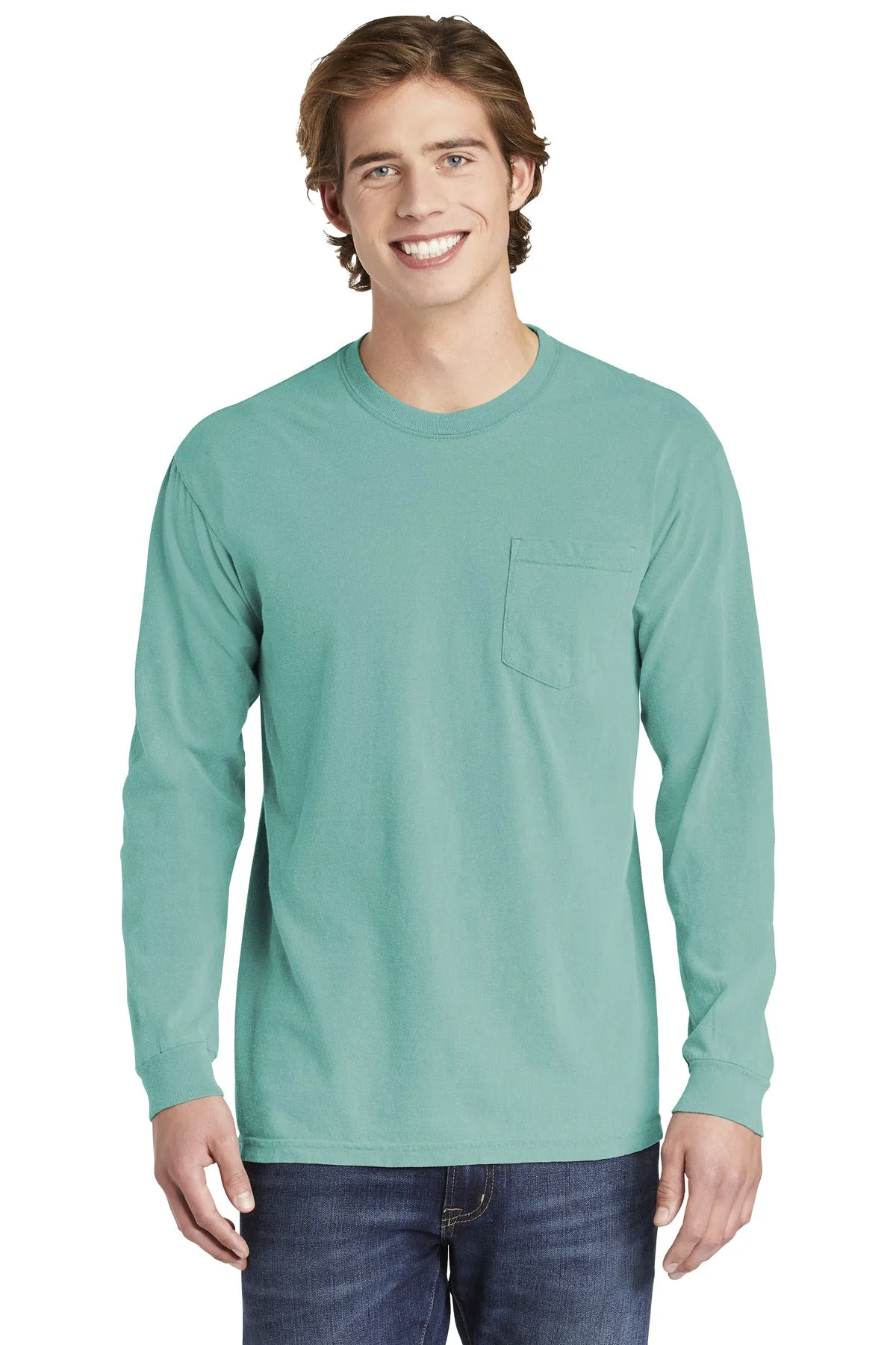 Comfort Colors Men's Heavyweight Ring Spun Long Sleeve Pocket Tee. 4410