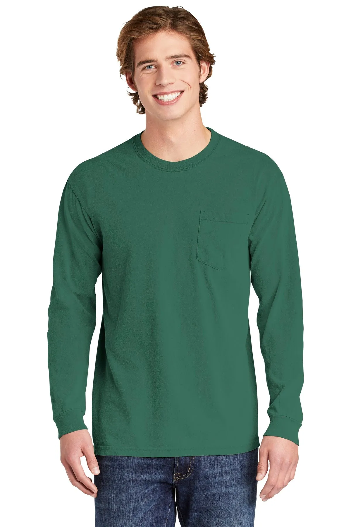 Comfort Colors Men's Heavyweight Ring Spun Long Sleeve Pocket Tee. 4410