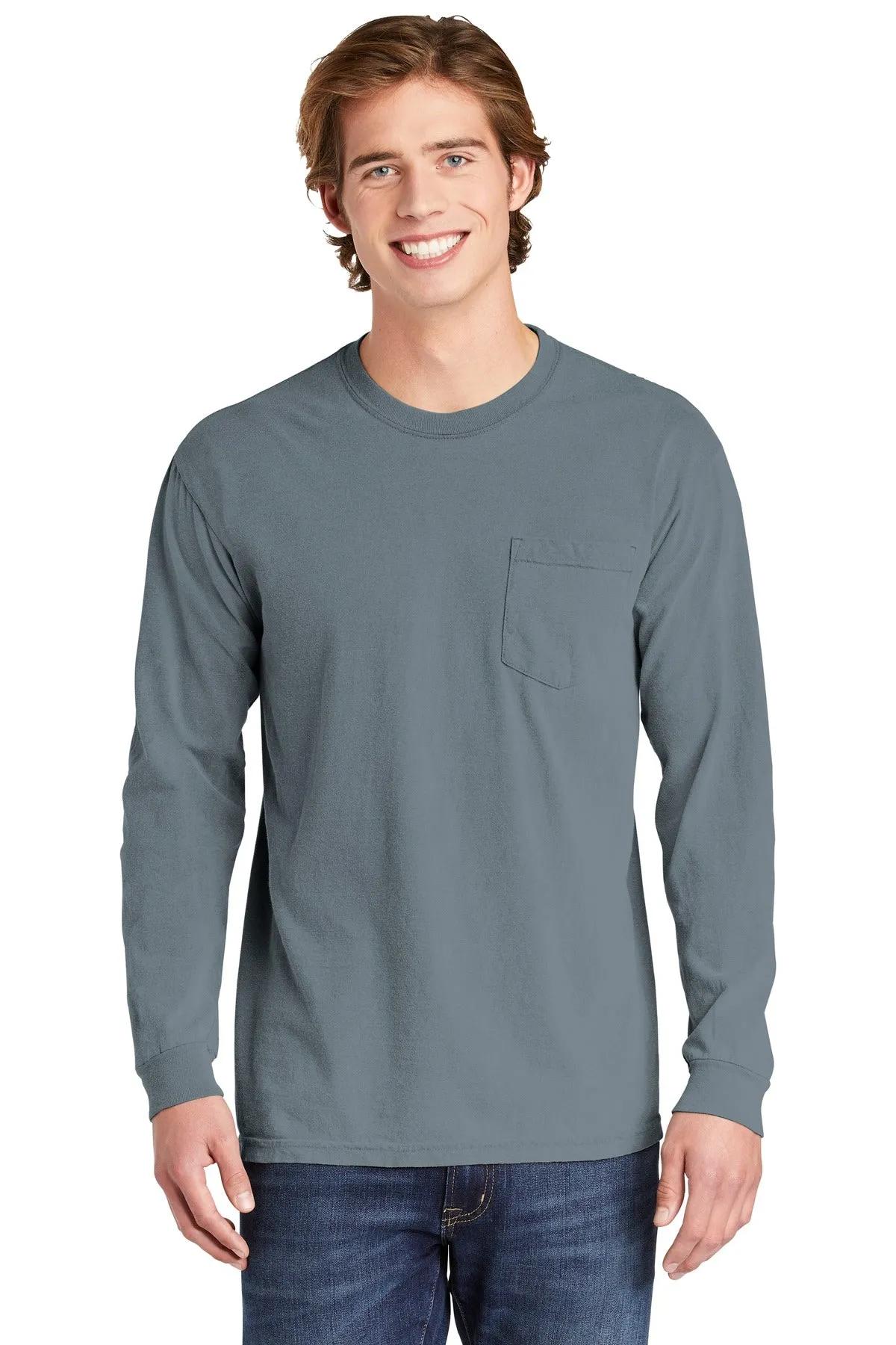 Comfort Colors Men's Heavyweight Ring Spun Long Sleeve Pocket Tee. 4410