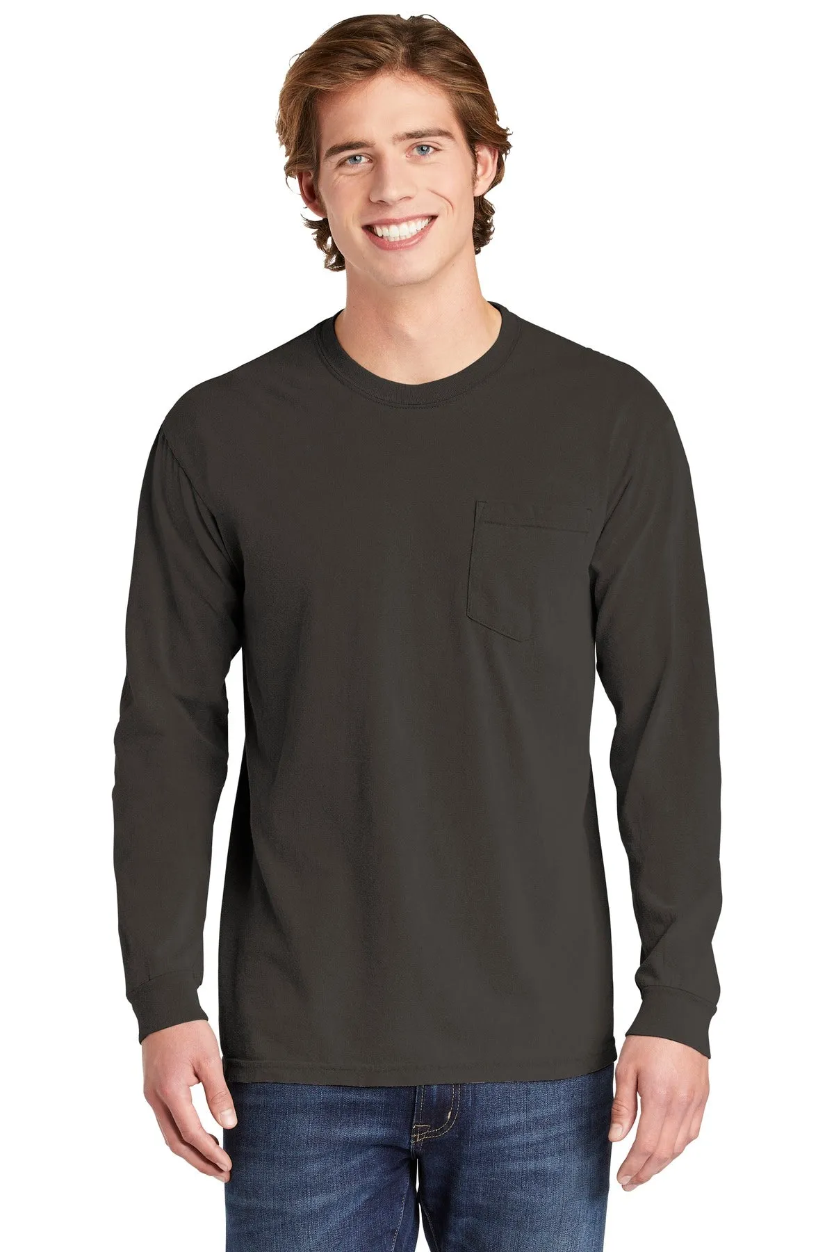 Comfort Colors Men's Heavyweight Ring Spun Long Sleeve Pocket Tee. 4410
