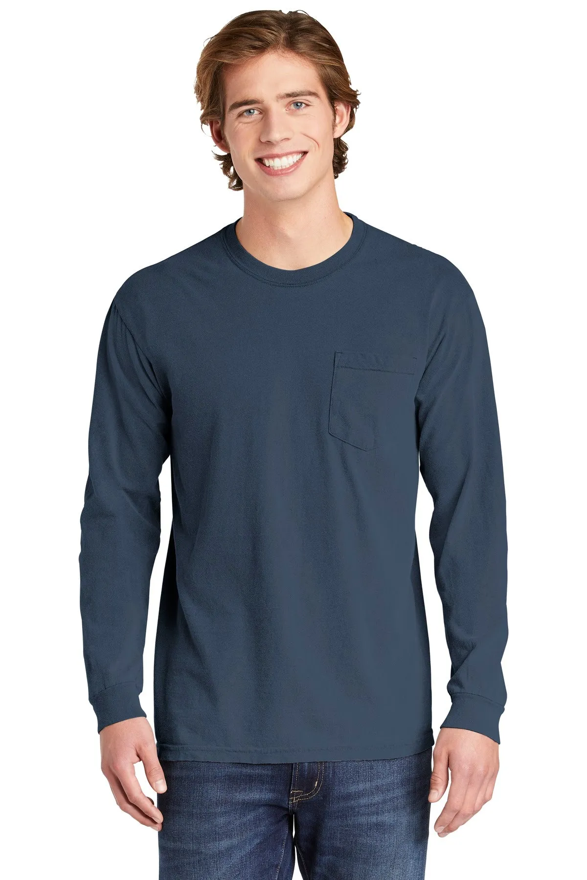 Comfort Colors Men's Heavyweight Ring Spun Long Sleeve Pocket Tee. 4410