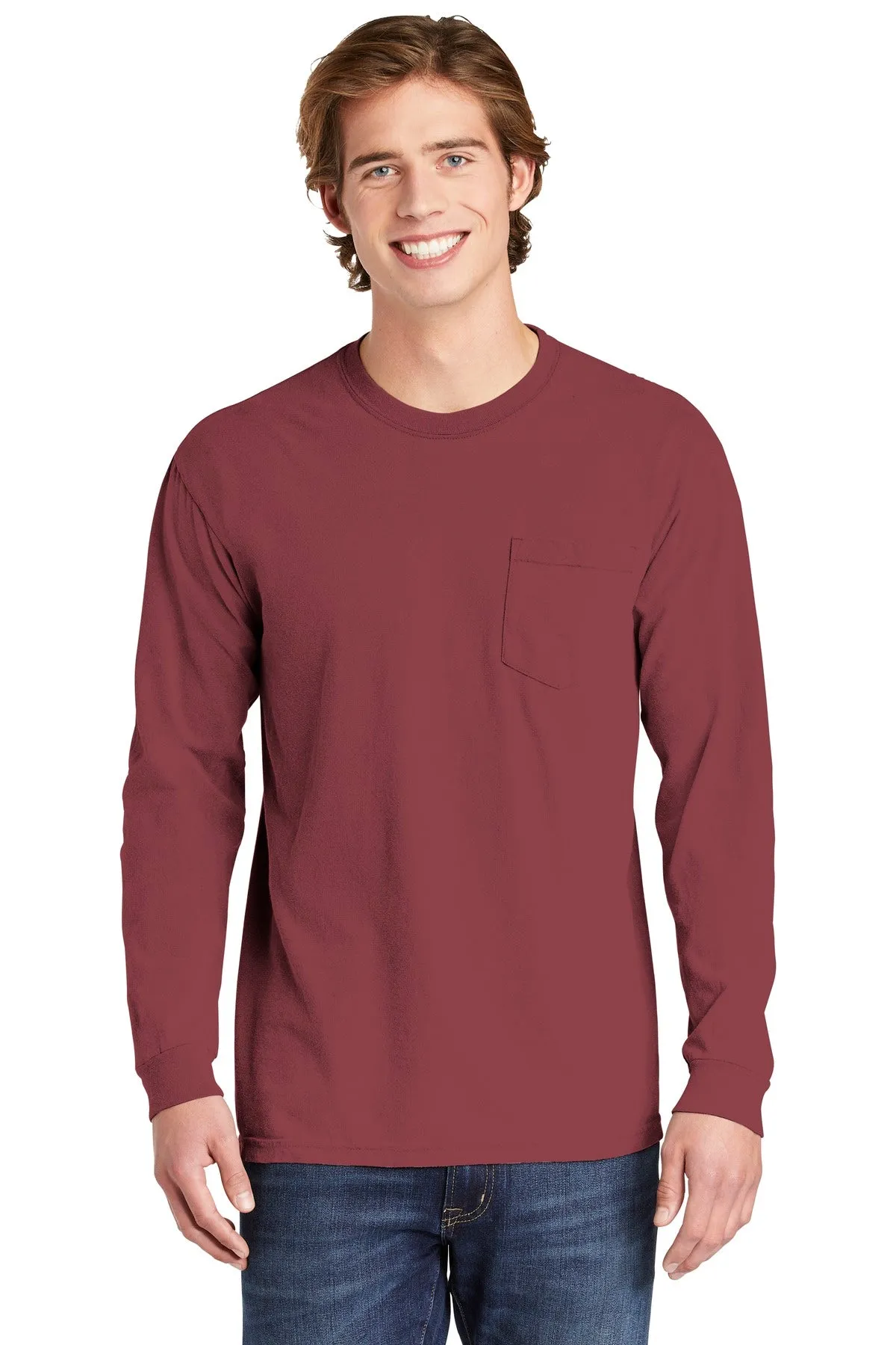 Comfort Colors Men's Heavyweight Ring Spun Long Sleeve Pocket Tee. 4410