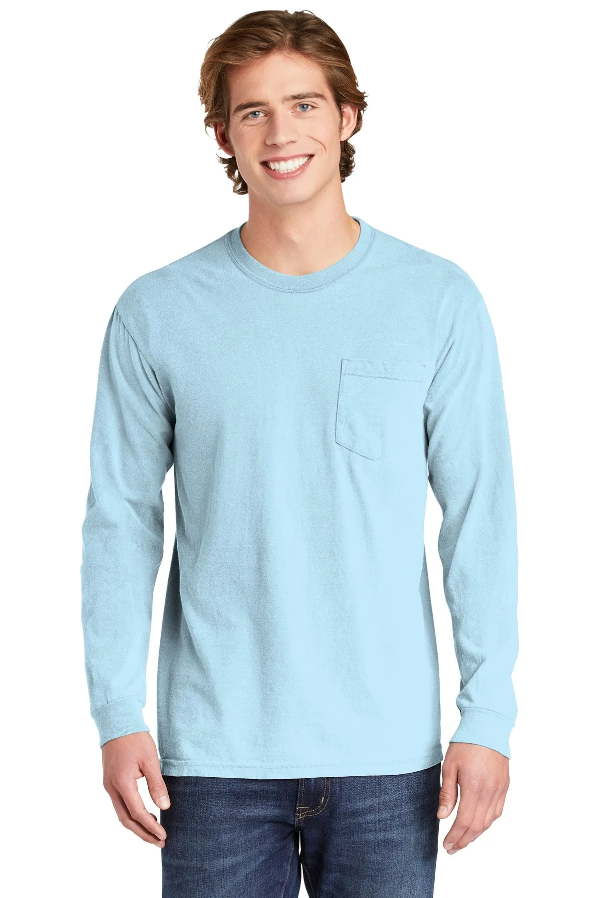 Comfort Colors Men's Heavyweight Ring Spun Long Sleeve Pocket Tee. 4410