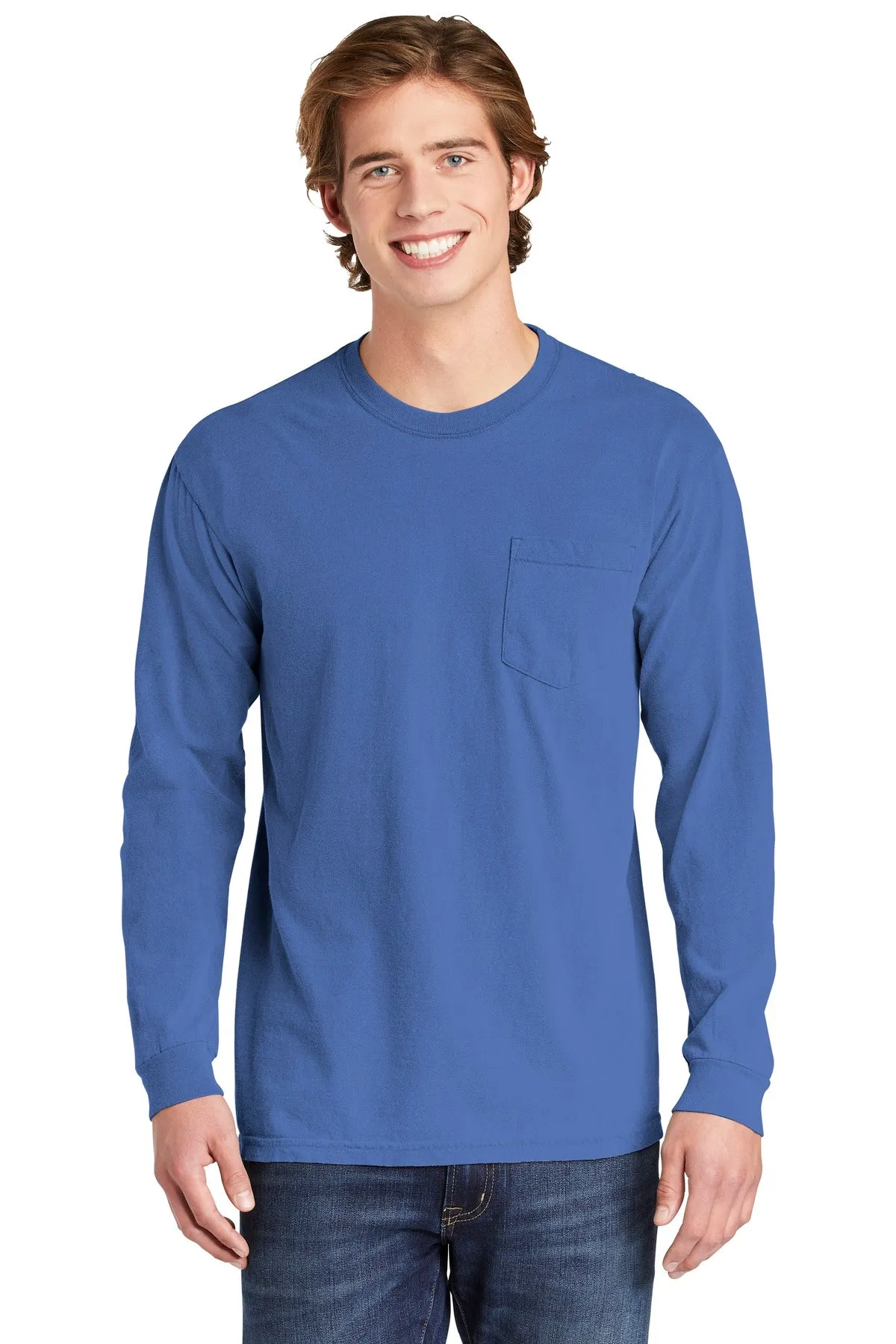 Comfort Colors Men's Heavyweight Ring Spun Long Sleeve Pocket Tee. 4410