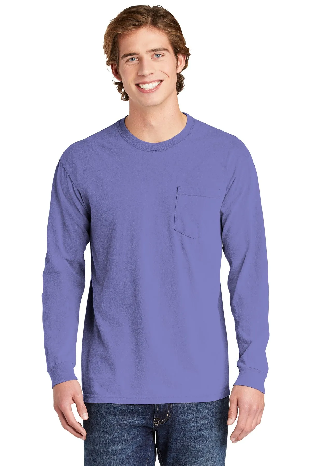 Comfort Colors Men's Heavyweight Ring Spun Long Sleeve Pocket Tee. 4410