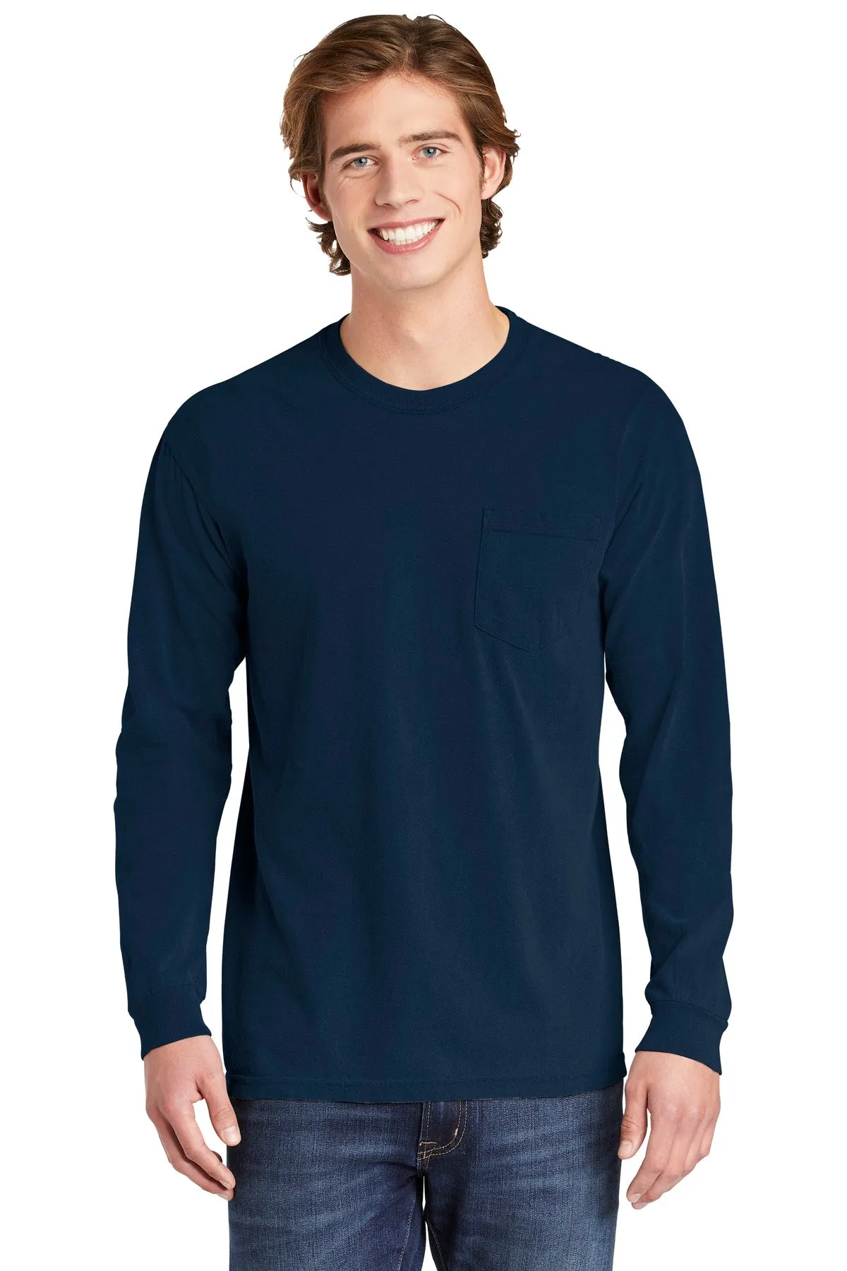 Comfort Colors Men's Heavyweight Ring Spun Long Sleeve Pocket Tee. 4410