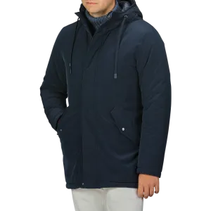Dark Blue Nylon Technical Padded Jacket