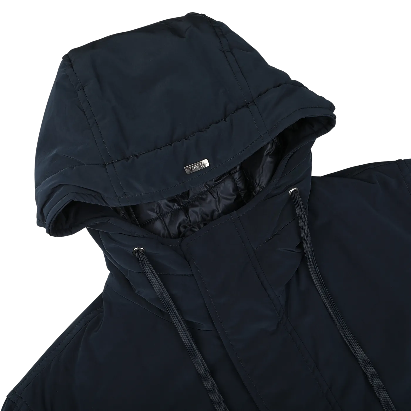 Dark Blue Nylon Technical Padded Jacket