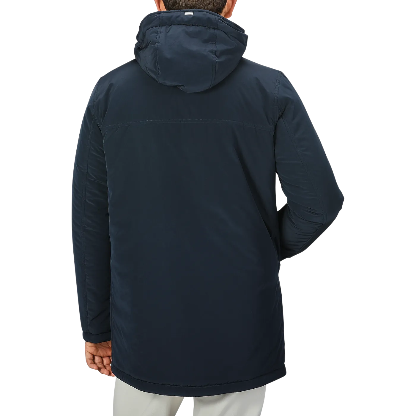Dark Blue Nylon Technical Padded Jacket
