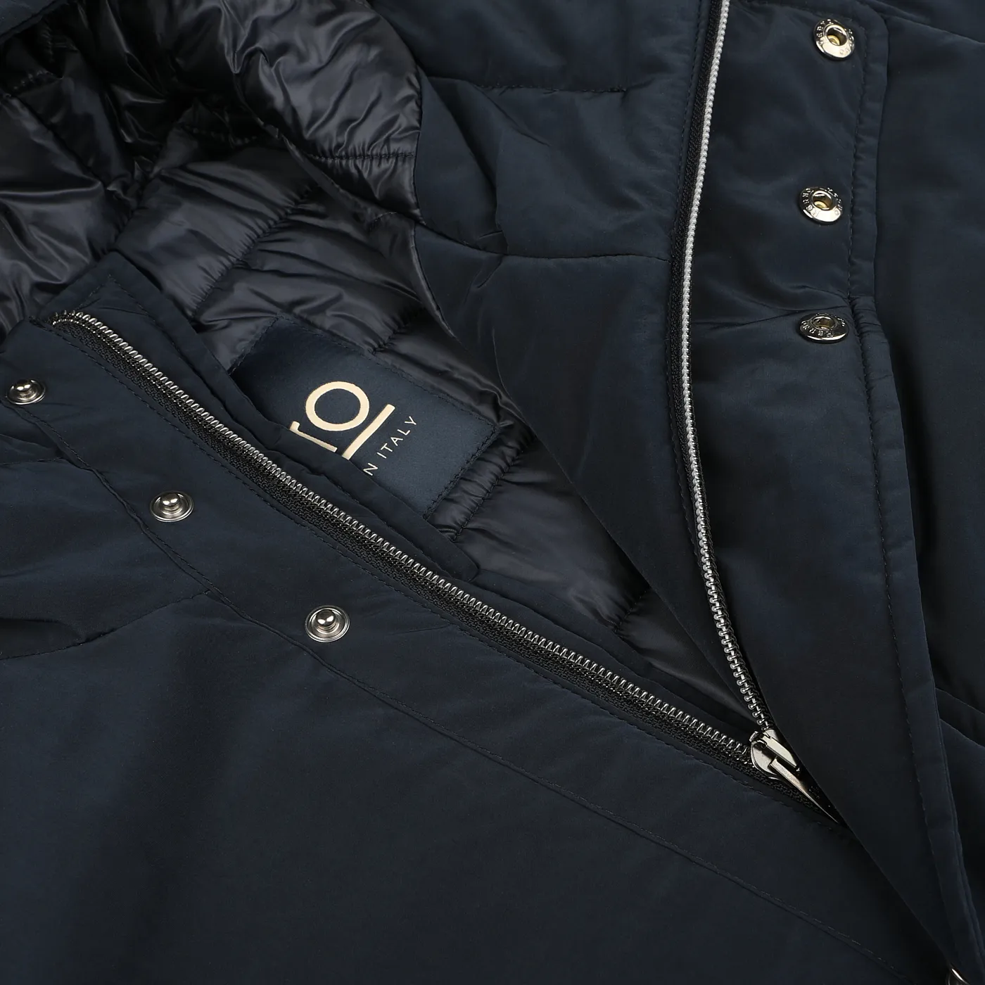 Dark Blue Nylon Technical Padded Jacket