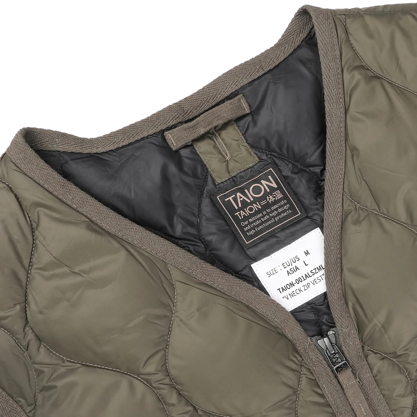 Dark Olive Nylon Down Padded Zip Vest