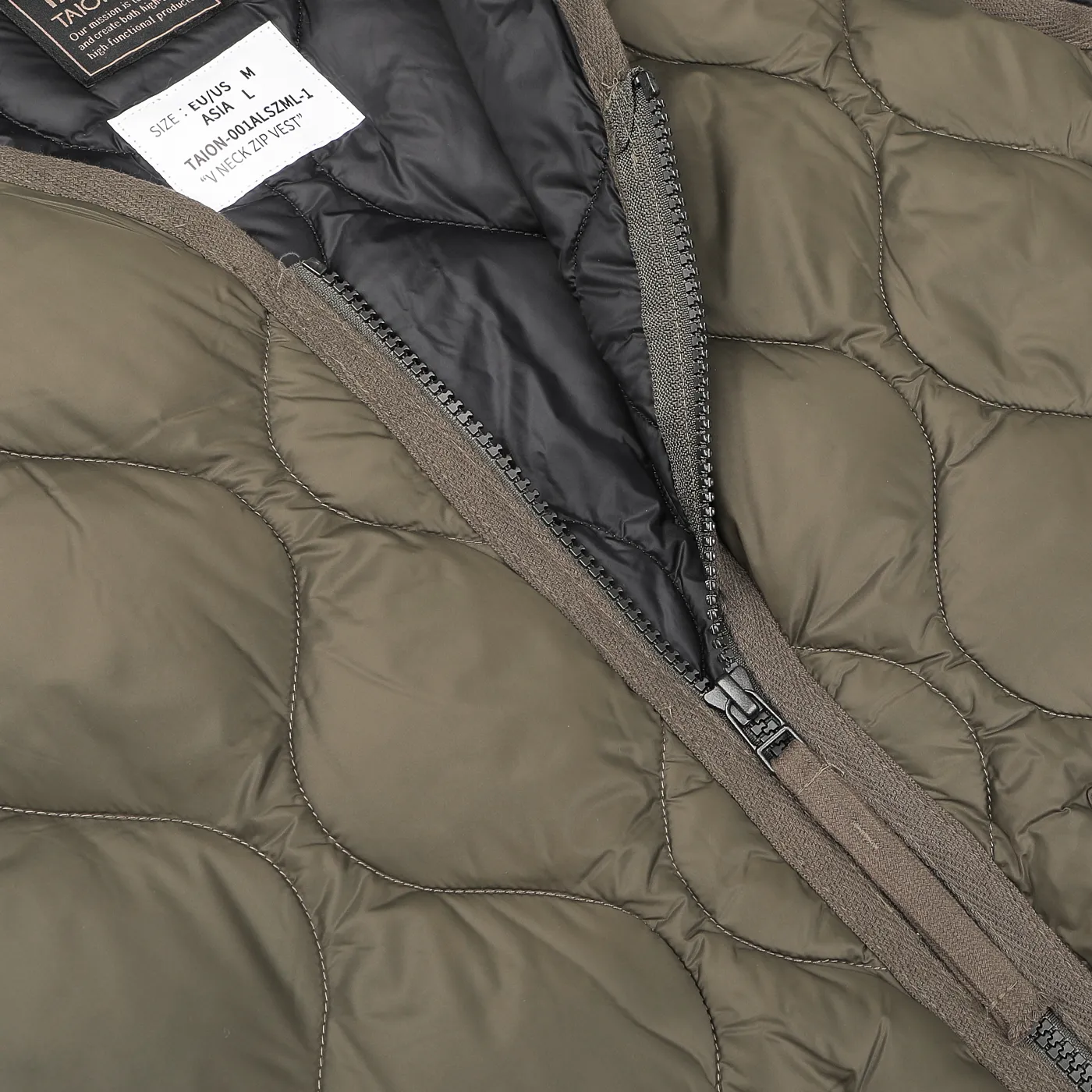 Dark Olive Nylon Down Padded Zip Vest