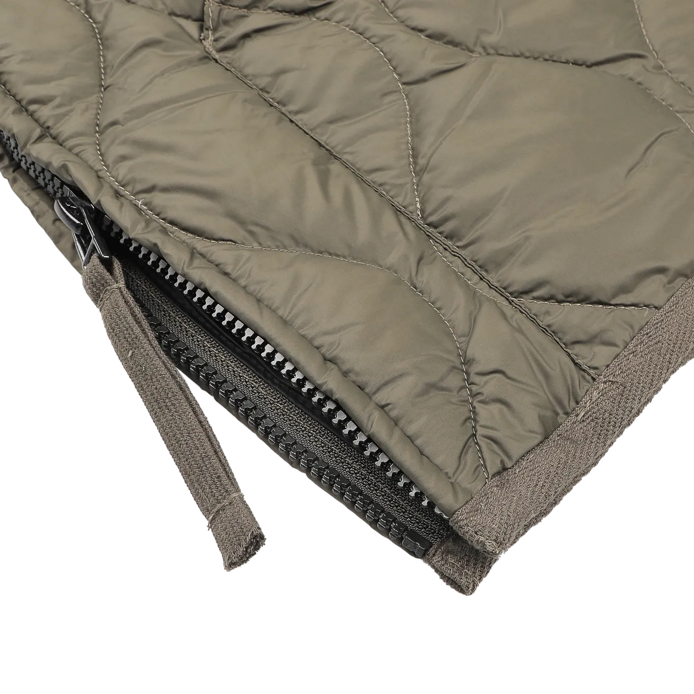 Dark Olive Nylon Down Padded Zip Vest