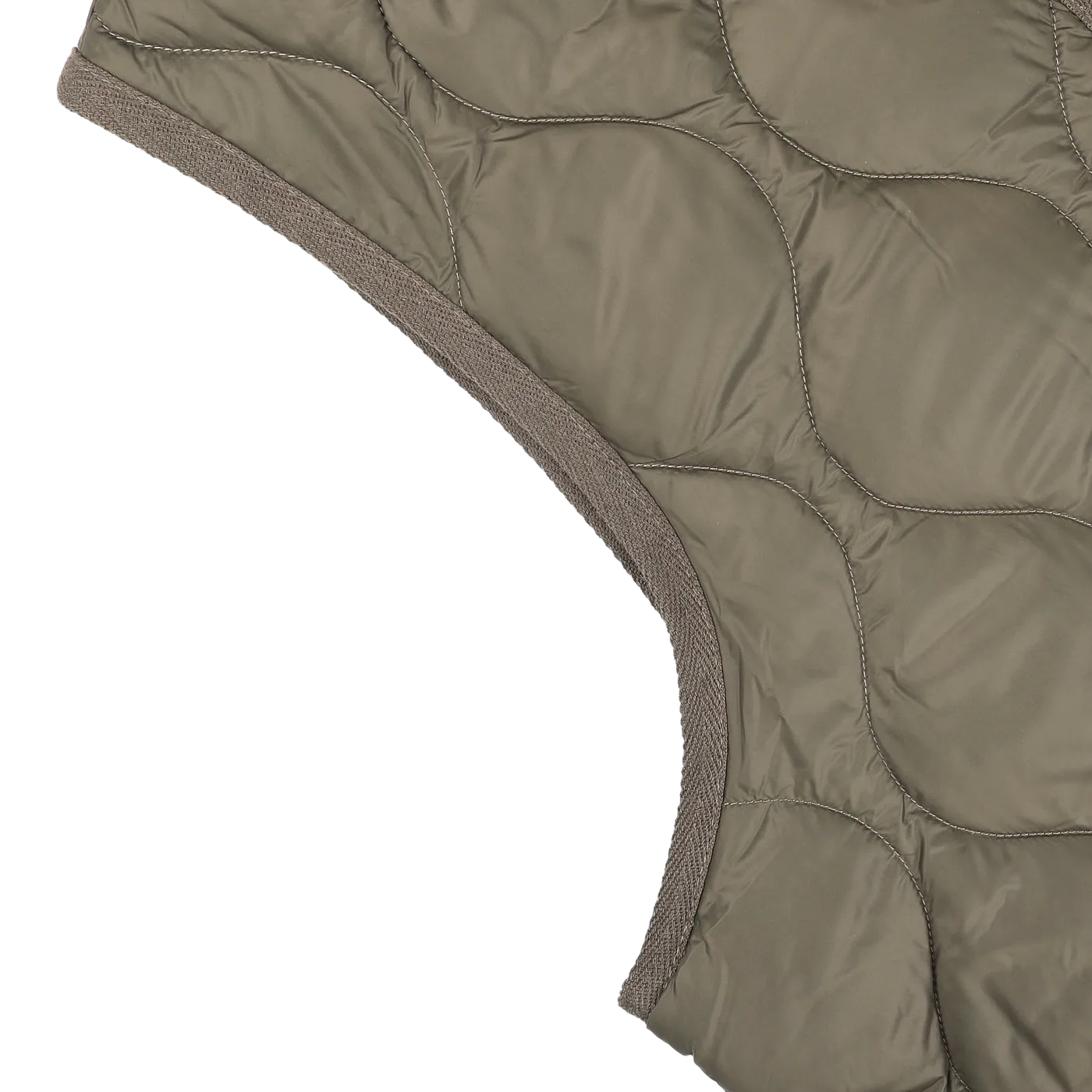 Dark Olive Nylon Down Padded Zip Vest