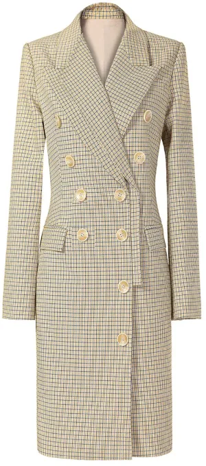 Double Breasted Plaid Coat