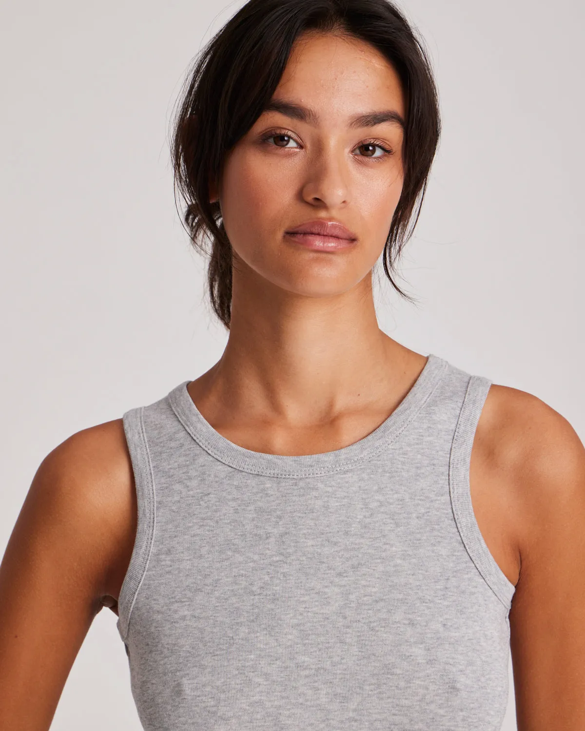 FOREVER BASIC PACK - ALBERTE RIB COTTON TOP - GREY