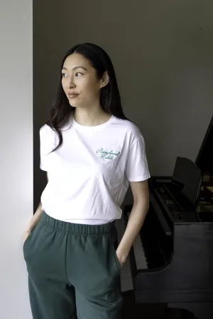 Forever Tee in White with Classic Script