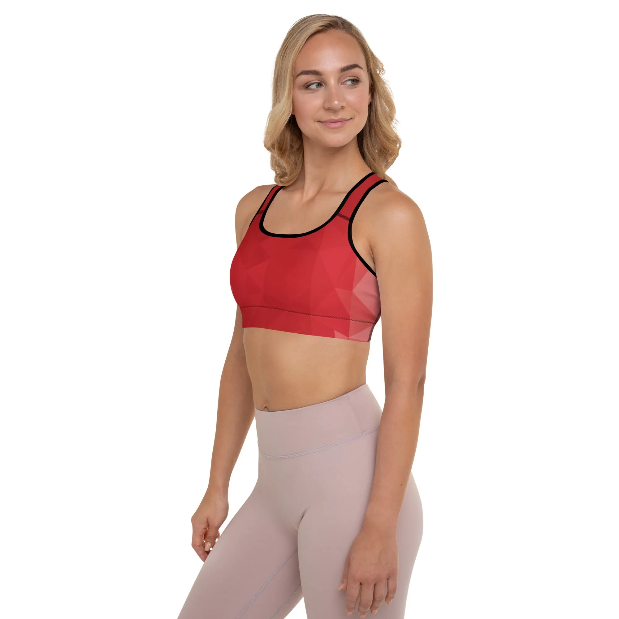 Garnet Birthstone Padded Sports Bra