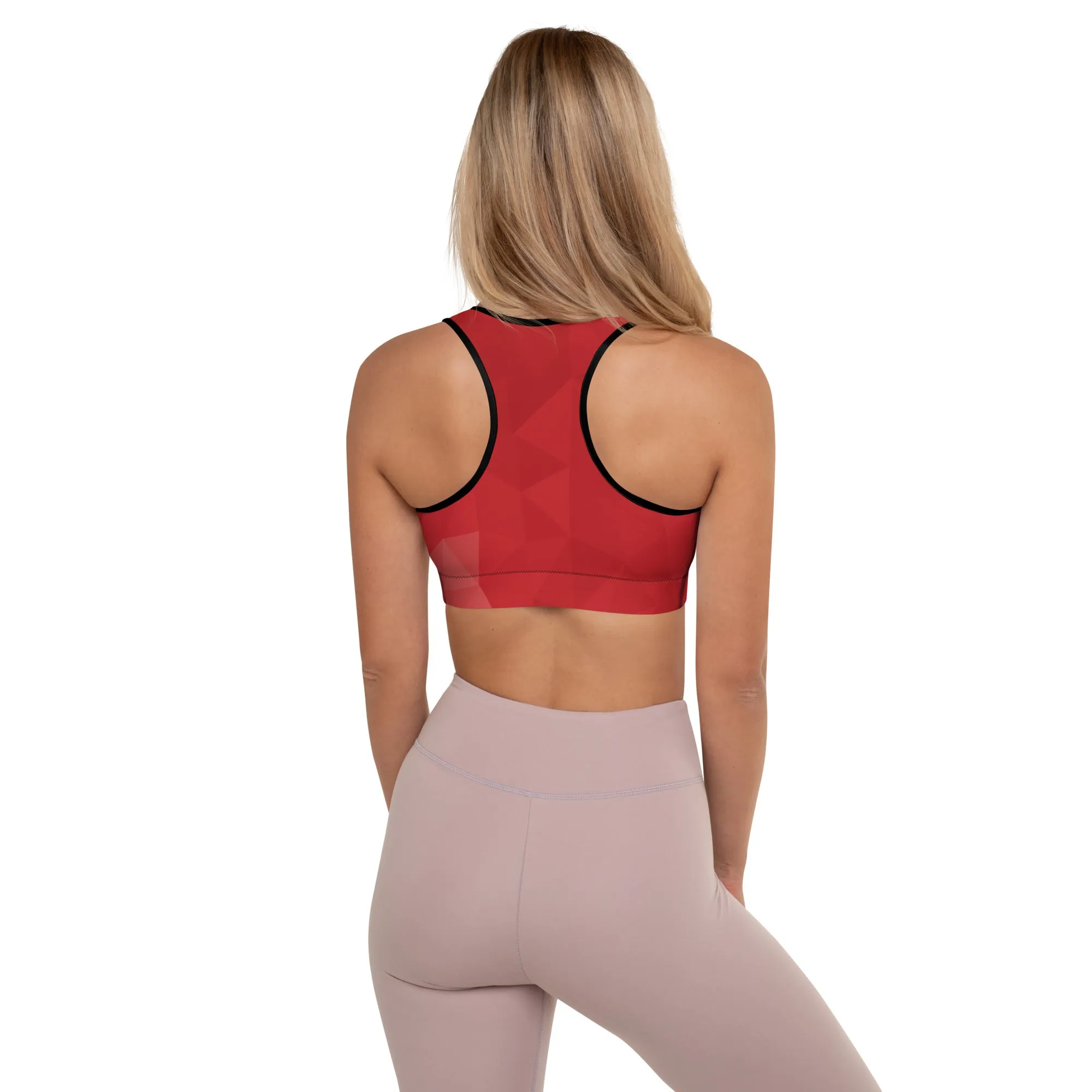 Garnet Birthstone Padded Sports Bra