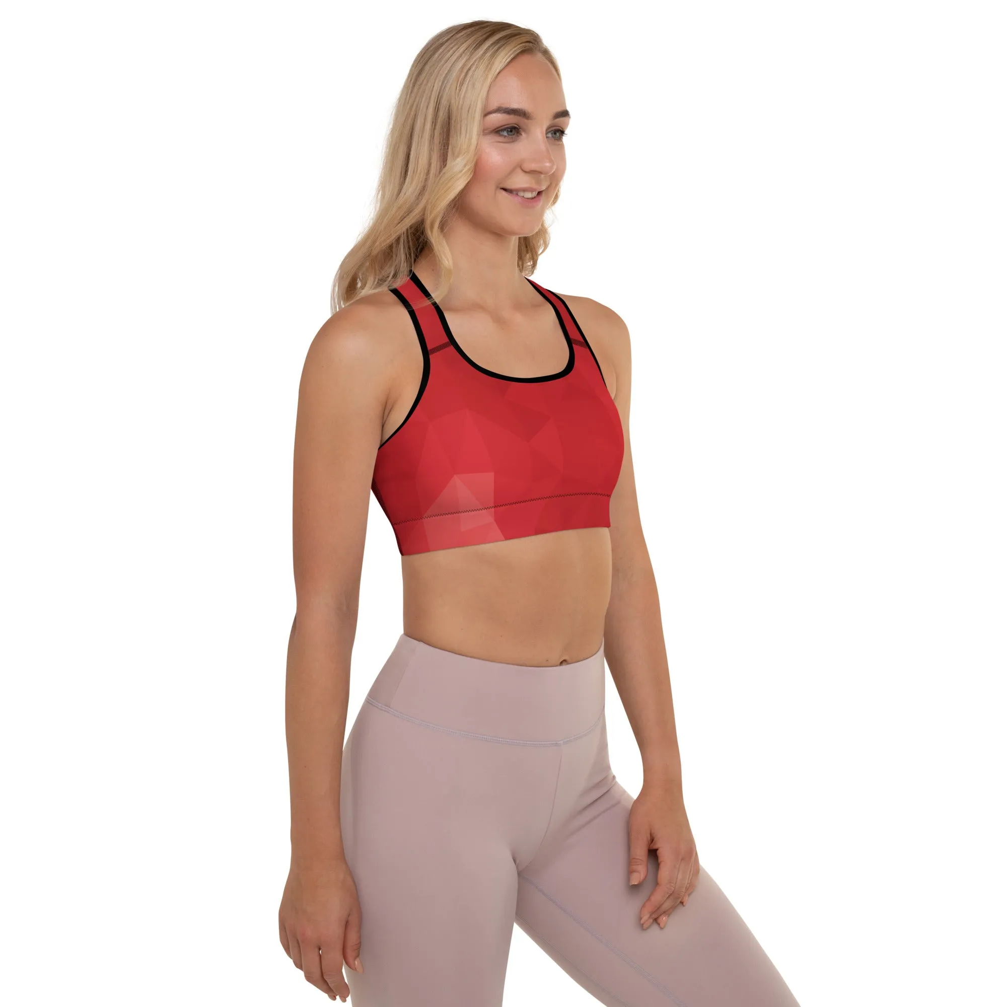 Garnet Birthstone Padded Sports Bra