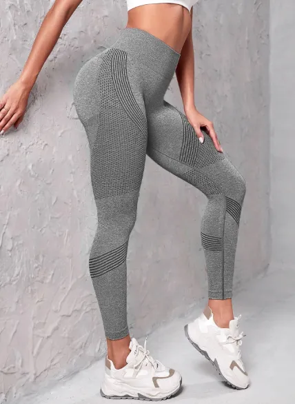 Gym Bunny Tummy Control Yoga Gym Leggings - Grey
