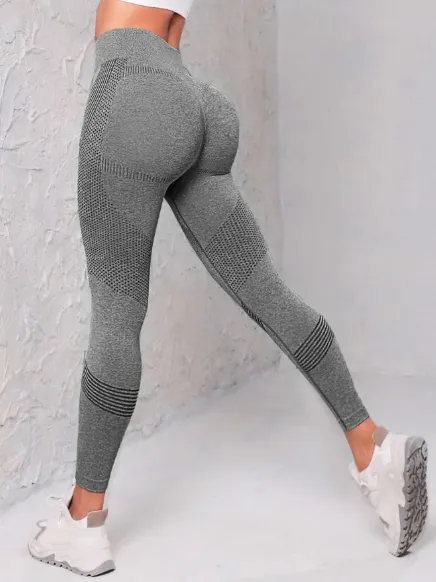 Gym Bunny Tummy Control Yoga Gym Leggings - Grey