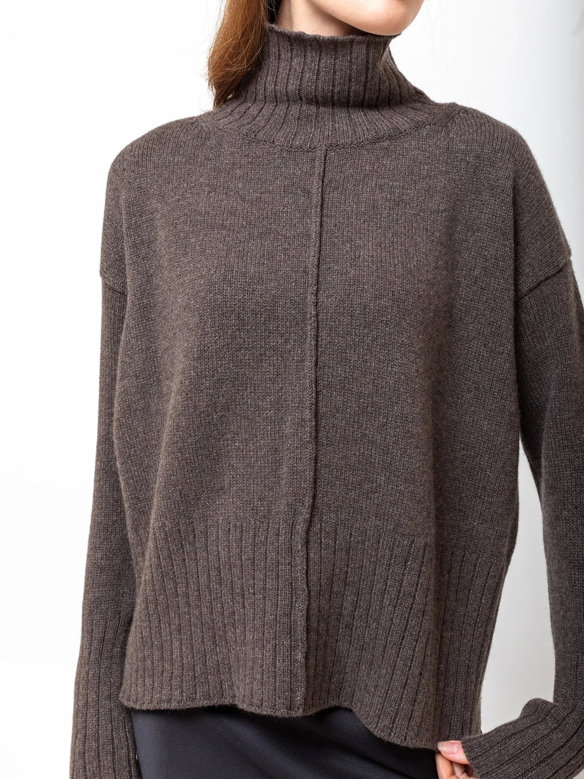High Neck Pullover - Walnut