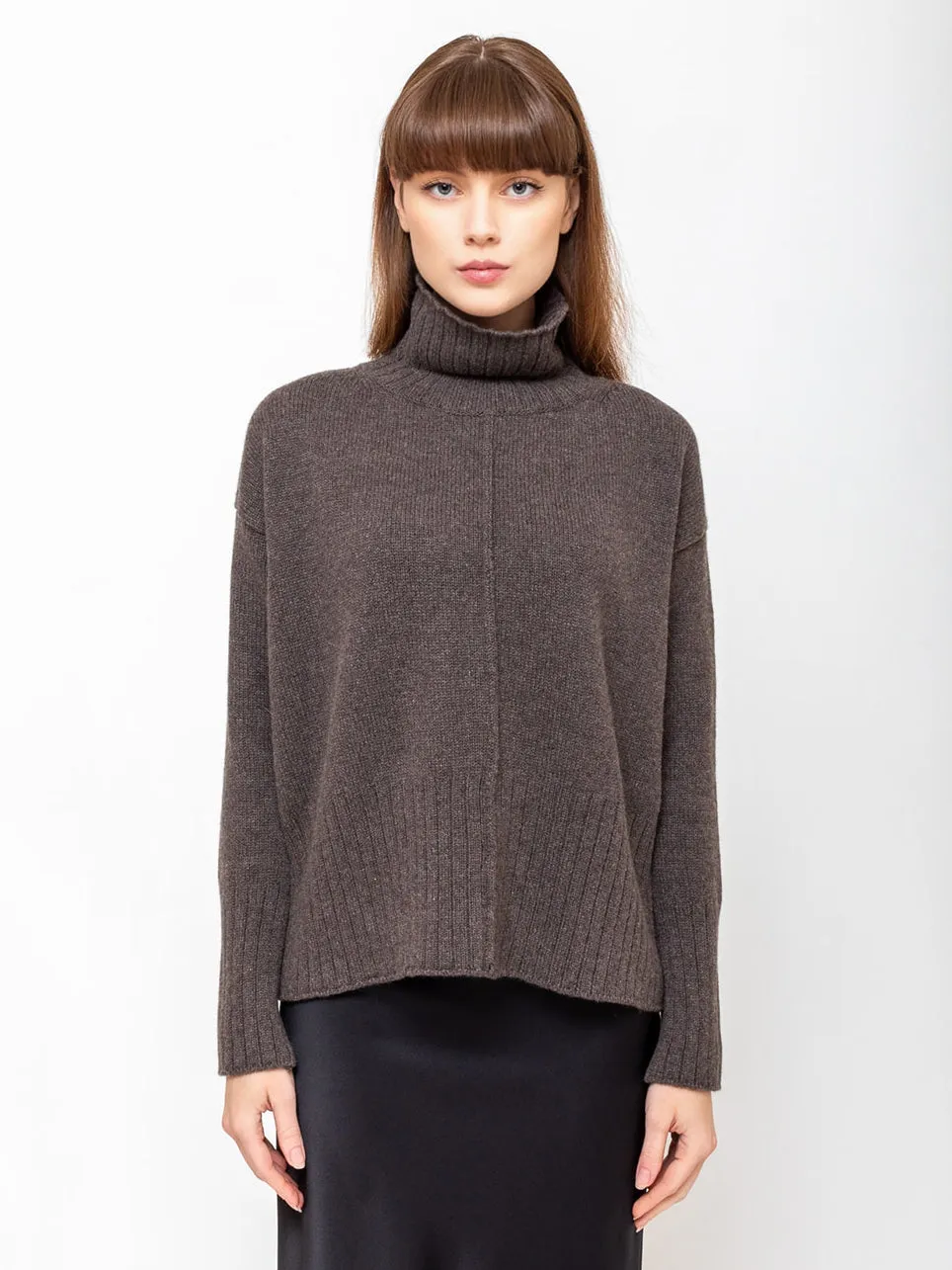 High Neck Pullover - Walnut