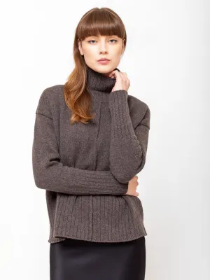 High Neck Pullover - Walnut
