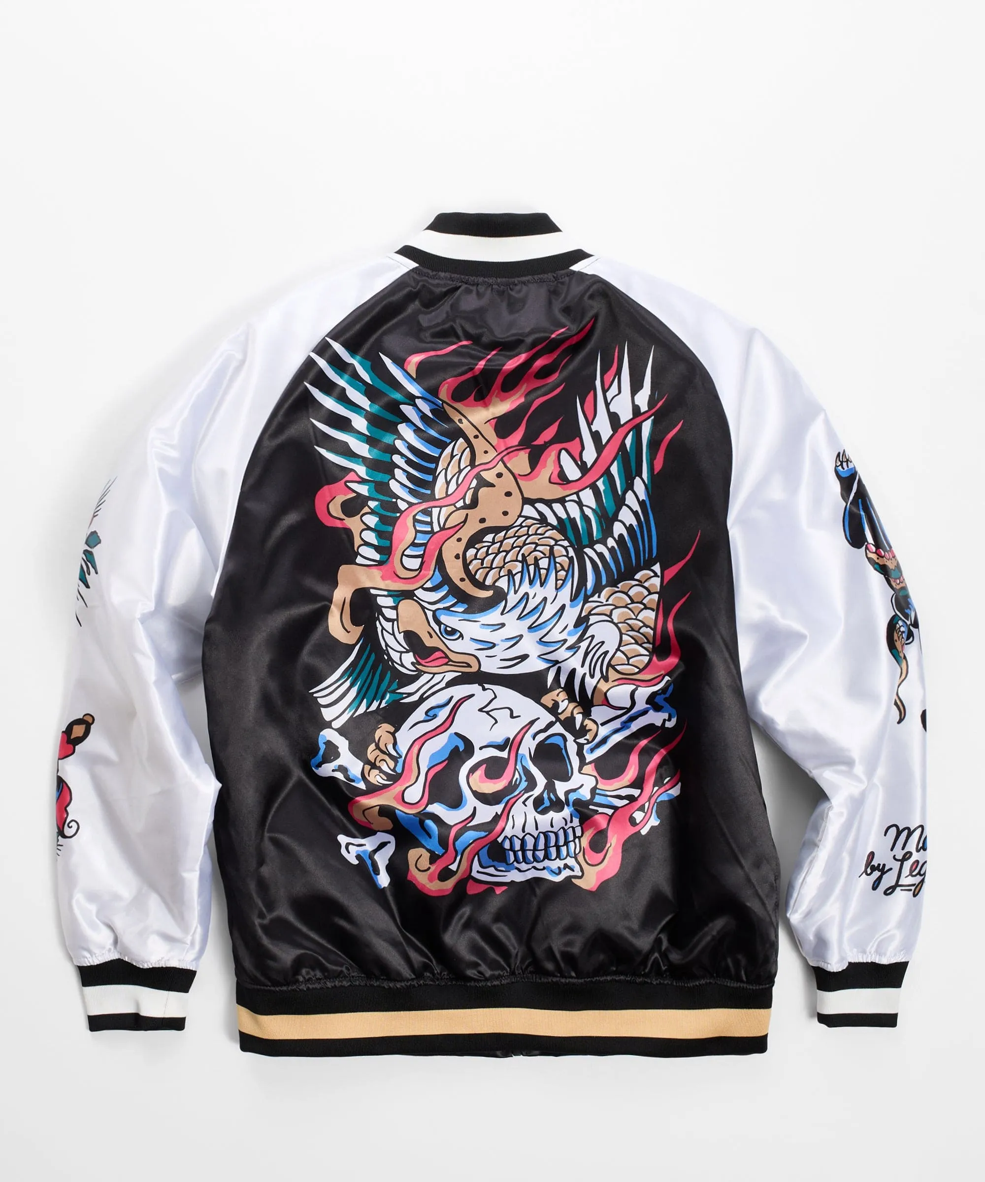 Iconic Satin Bomber Jacket - Black