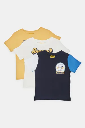 Infant Boys Assorted Snoopy T-Shirt Set (Pack Of 3)