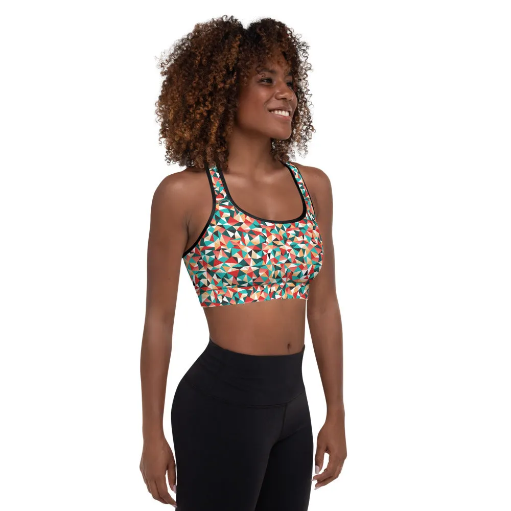 'Kaleidoscopic' padded sports bra