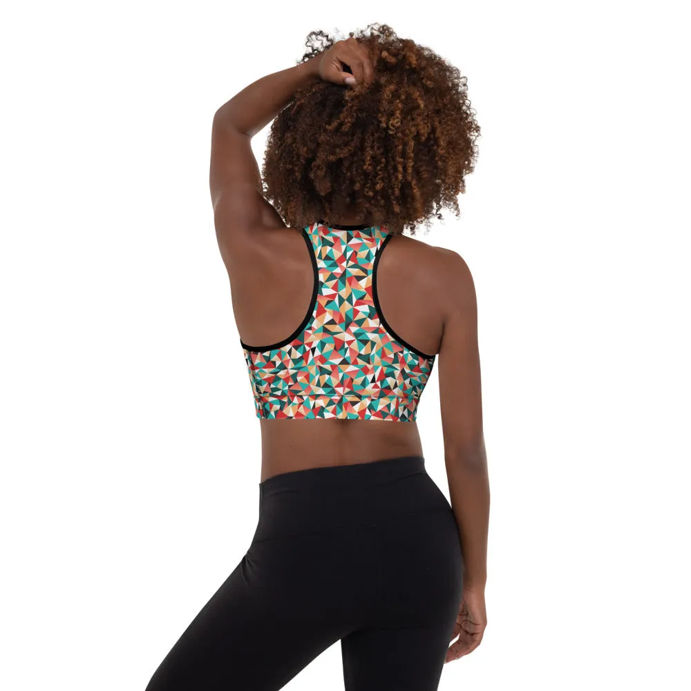 'Kaleidoscopic' padded sports bra